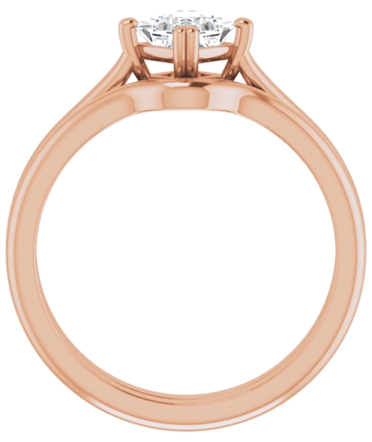 Sužadėtuvių Žiedas „Double Claw-Prong Solitaire“ 10k rose gold Square 4.5mm (7)