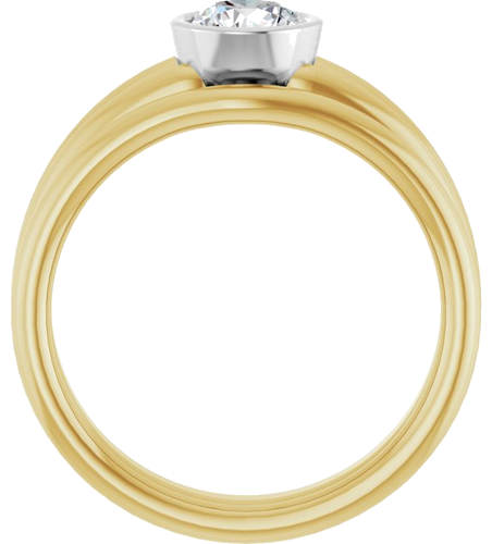 Sužadėtuvių Žiedas „Bezel-Set Solitaire“ 14k yellow/white gold Round 5.5mm (7)