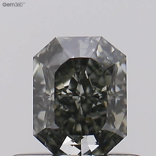 0.5 carat Fancy Dark Greenish Gray-VVS2 Natūralus Radiant Deimantas (1)
