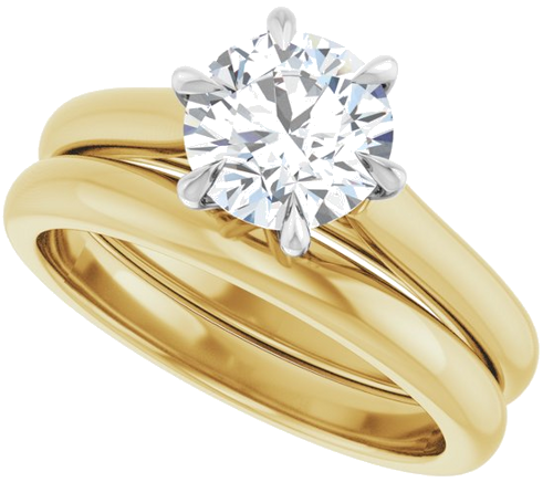 Sužadėtuvių Žiedas „Claw-Prong“ 18k yellow/white gold Round 7mm (10)