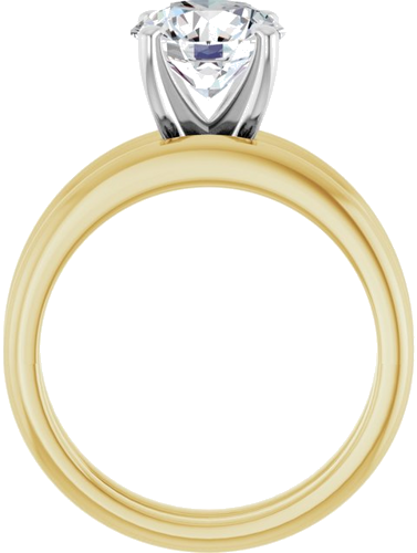 Sužadėtuvių Žiedas „Solitaire“ 750 Geltonojo Aukso Ir 950 Platinos Round 8mm (7)