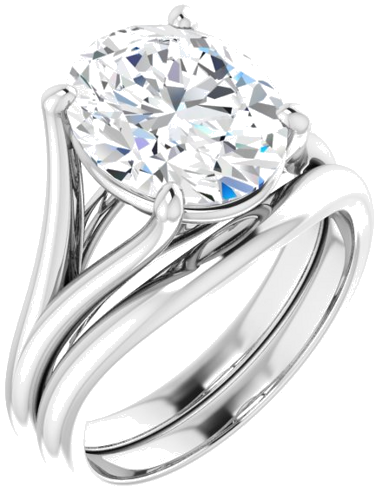 Sužadėtuvių Žiedas „Solitaire“ 950 Platinos Oval 11mm x 9mm (6)