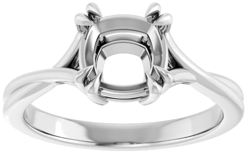 Platinum 7 mm Cushion Solitaire Engagement Ring Mounting (3)