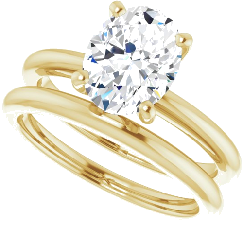 Sužadėtuvių Žiedas „Solitaire“ 585 Geltonojo Aukso Oval 9mm x 7mm (10)