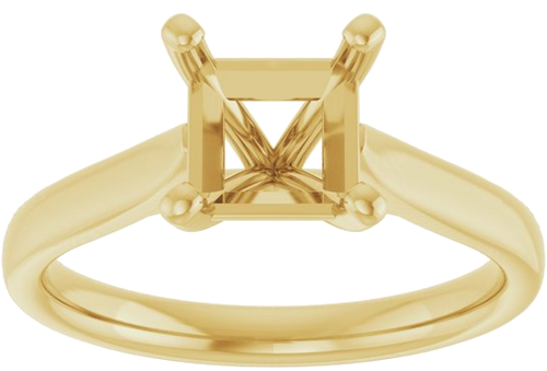 14K Yellow 6 mm Square Engagement Ring Mounting (3)