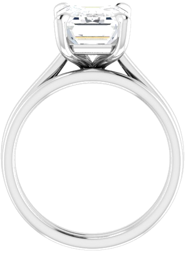 Platinum  10x8 mm Emerald Solitaire Engagement Ring Mounting (7)