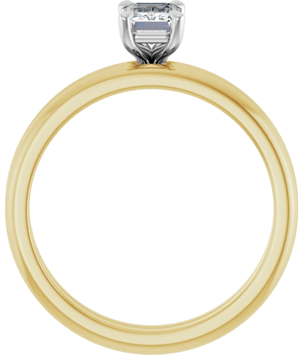 14K Yellow White 6x4 mm Emerald Solitaire Engagement Ring Mounting (7)