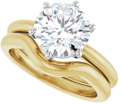 Sužadėtuvių Žiedas 14k yellow/white gold Round 8.8mm (10)