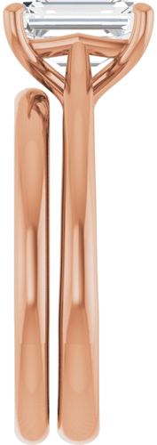 18K Rose 8x6 mm Emerald Solitaire Engagement Ring Mounting (9)