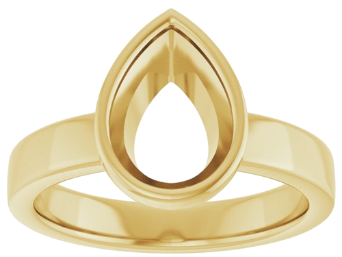 Sužadėtuvių Žiedas „Bezel-Set Solitaire“ 14k yellow gold Pear 10mm x 7mm (3)
