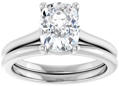 Sužadėtuvių Žiedas 14k white gold Elongated Cushion 8.5mm x 6.5mm (8)