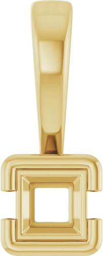 Pakabukas „Half-Bezel Solitaire Charm“ 14k yellow gold Square 3mm (1)