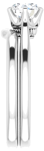 Sužadėtuvių Žiedas „Solitaire“ 585 Baltojo Aukso Round 6mm (9)