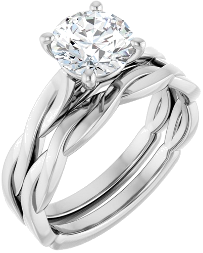 Sužadėtuvių Žiedas „Infinity-Inspired“ 14k white gold Round 7mm (6)