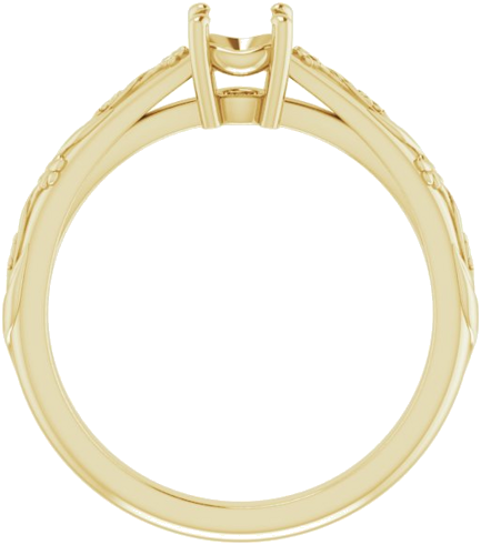 Sužadėtuvių Žiedas „Solitaire“ 14k yellow gold Round 4.8mm (2)