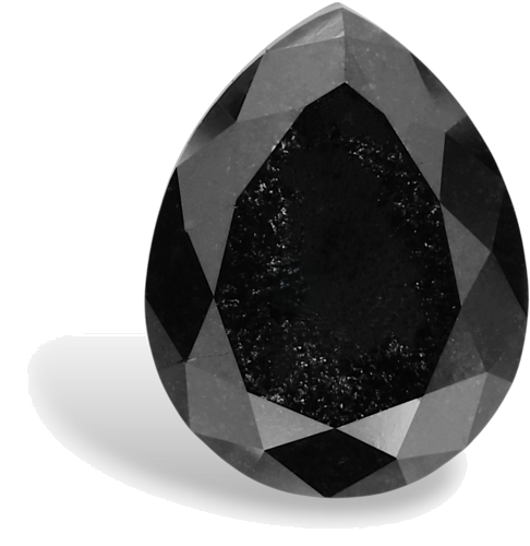2.86 carat Fancy Black-VVS2 Natūralus Pear Deimantas (1)