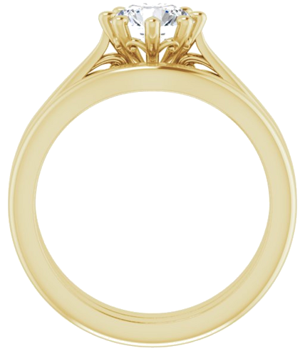 14K Yellow 6.5 mm Round Solitaire Engagement Ring Mounting (7)