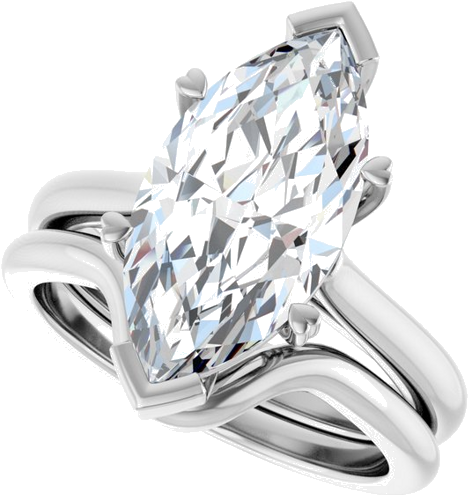 Sužadėtuvių Žiedas „Hearts on Top™“ 14k white gold Marquise 16mm x 8mm (10)