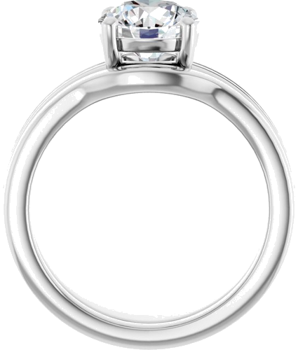 Sužadėtuvių Žiedas „Solitaire“ 585 Baltojo Aukso Round 7.4mm (7)