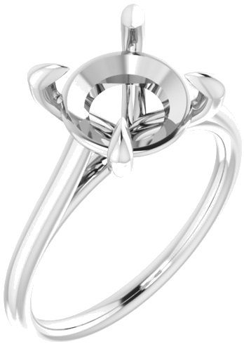 14K White  9.4 mm Round Solitaire Engagement Ring Mounting (1)