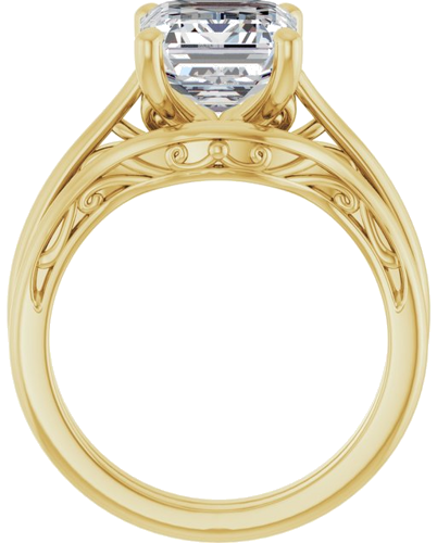 Sužadėtuvių Žiedas „Solitaire“ 585 Geltonojo Aukso Emerald 10mm x 8mm (7)