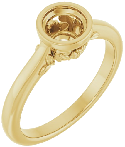 14K Yellow 5.5 mm Round Solitaire Engagement Ring Mounting (1)