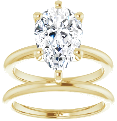 Sužadėtuvių Žiedas „Solitaire“ 585 Geltonojo Aukso Pear Shape 12mm x 8mm (8)