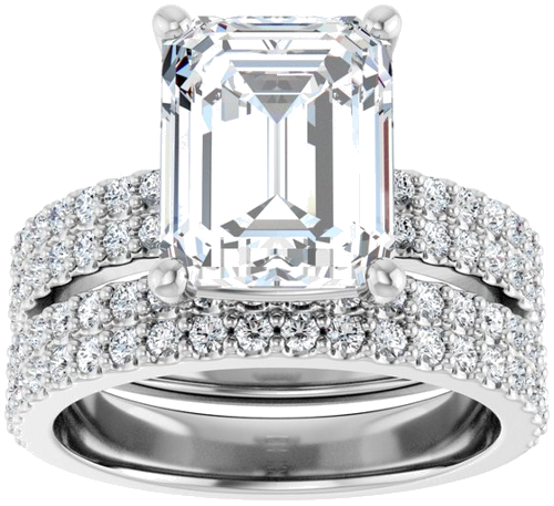 Sužadėtuvių Žiedas „Solitaire“ 14k white gold Emerald 10mm x 8mm (3)