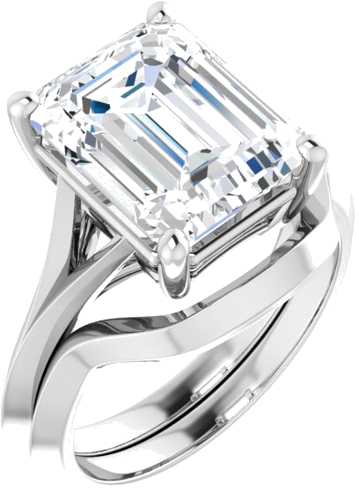 Sužadėtuvių Žiedas „Solitaire“ 585 Baltojo Aukso Emerald 11mm x 9mm (6)