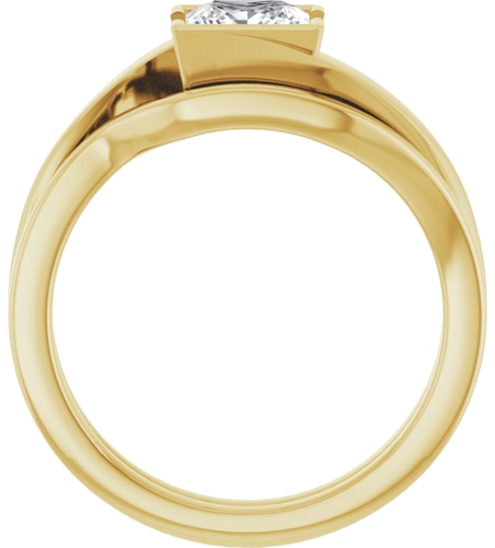 Sužadėtuvių Žiedas „Half-Bezel Solitaire“ 10k yellow gold Square 5.5mm (7)
