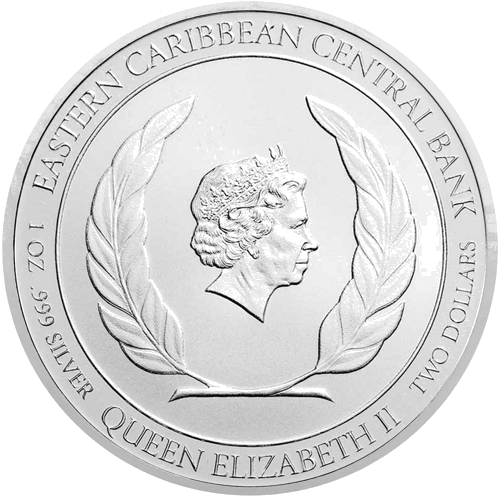1 oz Jūros vėžlys 2022 Karibų salos sidabrinė moneta (2)