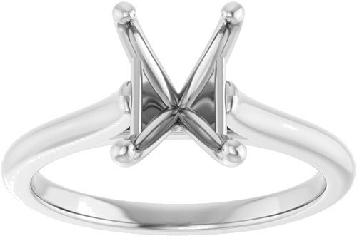 Sužadėtuvių Žiedas „Solitaire“ 585 Baltojo Aukso Emerald 8mm x 6mm (3)