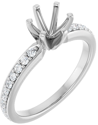 Sužadėtuvių Žiedas „Solitaire“ 14k white gold Round 6mm (1)