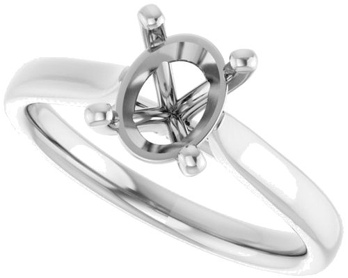 Sužadėtuvių Žiedas „Solitaire“ 950 Platinos Oval 8mm x 6mm (5)