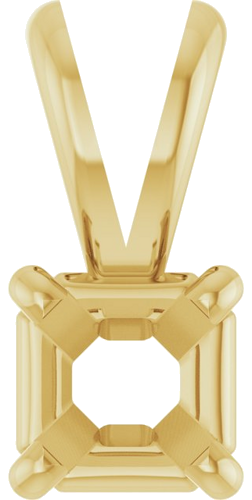 Pakabukas „Solitaire“ 14k yellow gold Asscher 4mm (1)