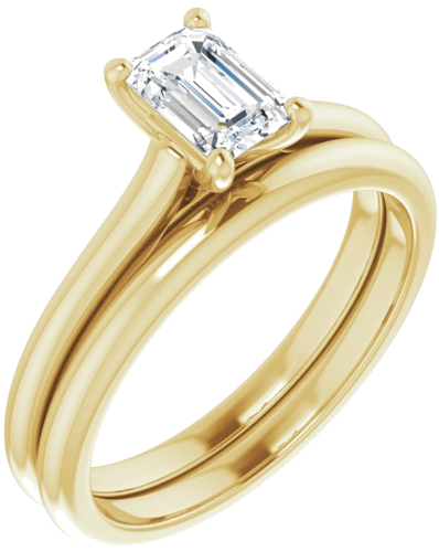 Sužadėtuvių Žiedas „Accented“ 14k yellow gold Emerald 6mm x 4mm (6)