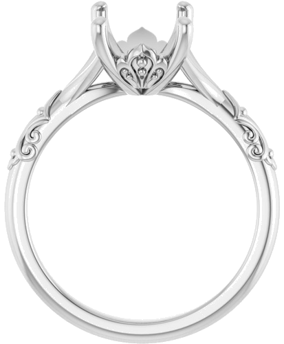 Sužadėtuvių Žiedas „Solitaire Sculptural“ 14k white gold Emerald 9mm x 7mm (2)