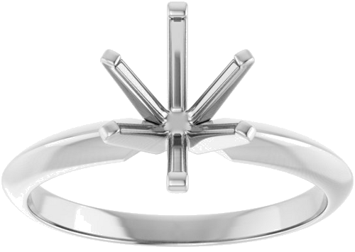 Platinum 9x7 mm Oval 6-Prong Solitaire Engagement Ring Mounting (3)