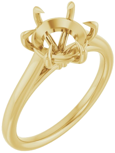 Sužadėtuvių Žiedas „Claw-Pong“ 14k yellow gold Round 8.8mm (1)