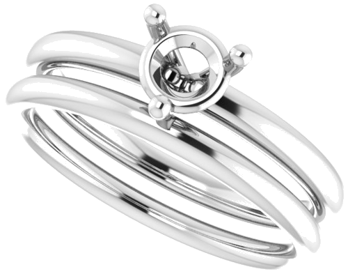 Sužadėtuvių Žiedas „Solitaire“ 14k white gold Round 5.2mm (10)