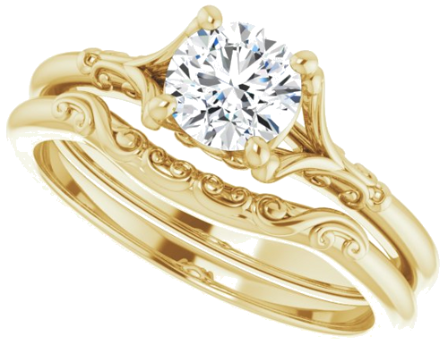 Sužadėtuvių Žiedas „Solitaire“ 14k yellow gold Round 5.5mm (10)