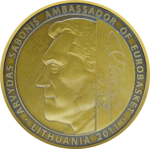 Medal Set with A. Sabonis' Signature and EuroBasket 2011, Lithuania Inscription (9)