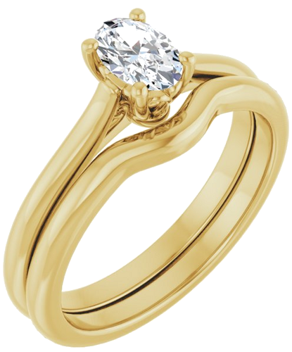 14K Yellow 6x4 mm Oval Solitaire Engagement Ring Mounting (6)