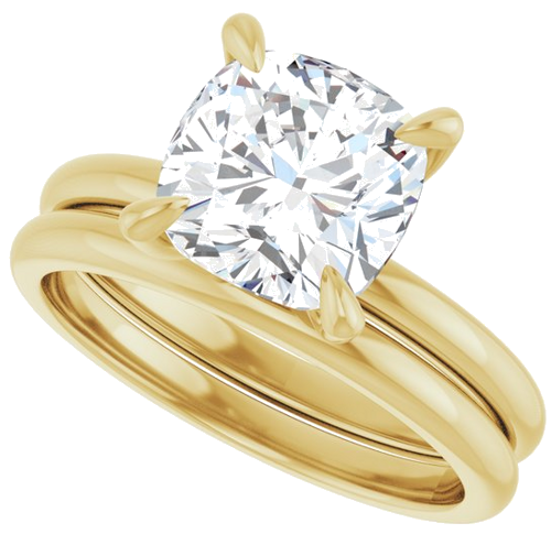Sužadėtuvių Žiedas „Solitaire“ 10k yellow gold Cushion 8mm (10)