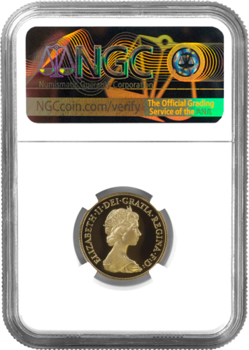 Соверен Елизавета II Великобритания золотая монета PF 67 1980 (сертифицирована NCG) (2)