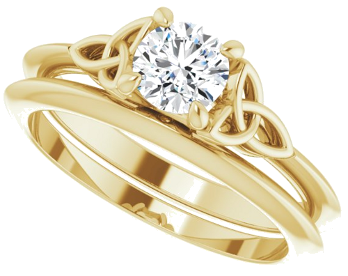 14K Yellow 5.2 mm Round Solitaire Engagement Ring Mounting (10)