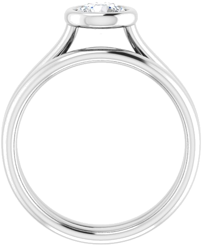 Sužadėtuvių Žiedas „Bezel-Set Solitaire“ 585 Baltojo Aukso Round 5.5mm (7)