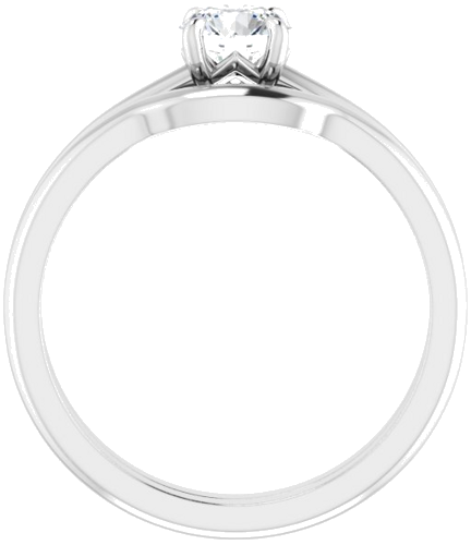 Sužadėtuvių Žiedas „Solitaire“ 585 Baltojo Aukso Round 5.2mm (7)