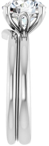 14K White 8 mm Round Solitaire Engagement Ring Mounting (9)