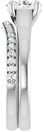 Sužadėtuvių Žiedas „Solitaire“ 585 Baltojo Aukso Oval 7mm x 5mm (9)